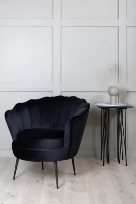 Produktbild von Calais Sessel Velour schwarz.