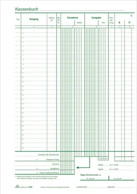 Immagine prodotto di RNK Verlag 3155 Libro cassa - con registrazione IVA - SD, 2 x 40 fogli, DIN A4