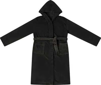 Produktbild von vidaXL Bademantel Hoodie Schwarz XXL Flanell