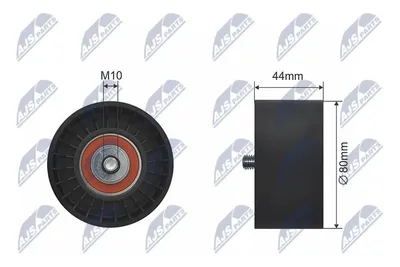Produktbild von NTY RNK-ME-017 Umlenkrolle Keilrippenriemen 80mm