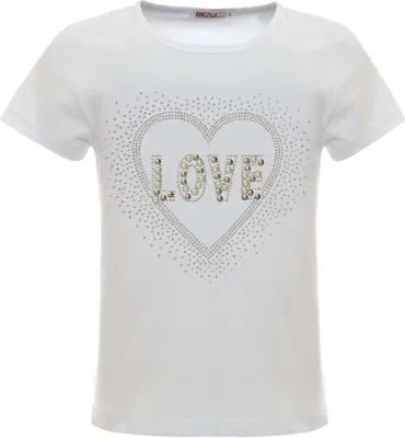Produktbild von BEZLIT Mädchen Sommer T-Shirt mit Glitzersteinchen und Kunst-Perlen Weiß 104