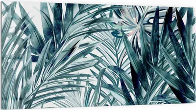 Produktbild von DEQORI Küchenrückwand Glas 100x50 cm 'Palmenflüstern' Spritzschutz Bad Rückwand Küche