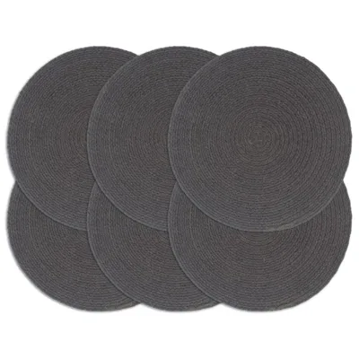 Image de Vidaxl -Placemats 6 Sts rund 38 cm Baumwollschaltkräfte dunkelgrau