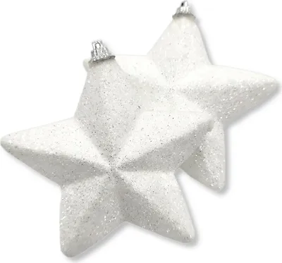 Produktbild von Stern mit Glitzer Ø13cm zum aufhängen - 2 Stück - Weihnachtsstern