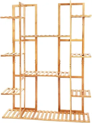 Immagine prodotto di Portafiori in bambù - 14-17 vasi - 9 ripiani - Bambù - Per interni ed esterni - 90 x 122 x 20 cm