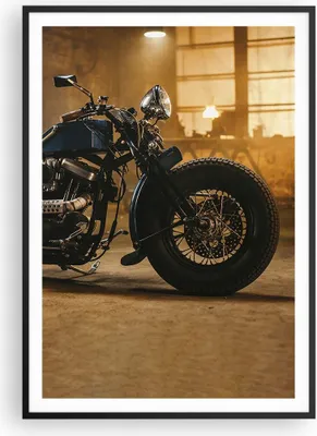 Produktbild von Gerahmtes Poster - Schwarzer Rahmen - Motorrad Motor - 70x100 cm - Wand Bild - Wanddeko - Wandbilder - Kunstposter - Wandposter - Bilderrahmen - Bilder - Kunstdruck - Wandbild - P2BPA70x100-4233