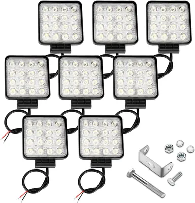 Obrázek produktu pro Jopassy 8 kusů 48W LED pracovní světlo pomocné světlomety offroad auto světlomety 10-30V studené bílé pracovní světlo IP67 vodotěsné