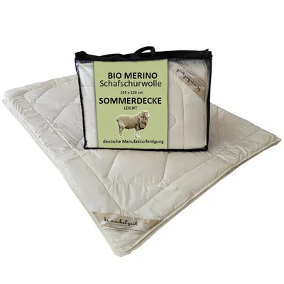 Produktbild von Bio Merino Schafschurwolle Sommerdecke Kuschelzeit kbA und kbT in 155x220 cm