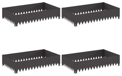 Produktbild von vidaXL Raseneinfassung 4 Stk. 100 x 60 x 20 cm Stahl Schwarz