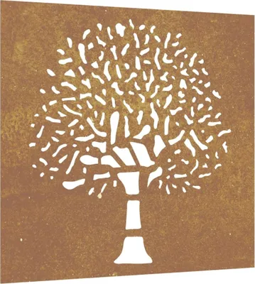 Image de vidaXL Décoration murale de jardin 55x55 cm acier corten design arbre