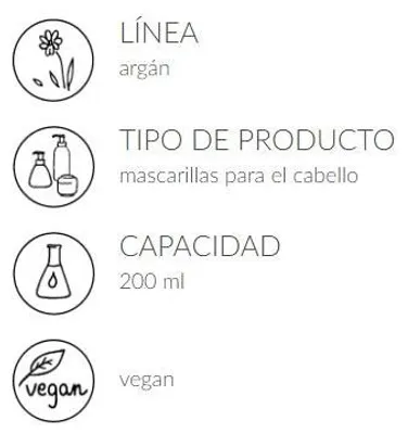 Obrázok produktu pre Uhladzujúca maska na suché a poškodené vlasy Argan (Koncentrovaná uhladzujúca maska na vlasy) 200 ml
