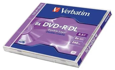 DVD+R disk, dvojvrstvový, 8,5GB, 8x, 1 ks, klasický obal, VERBATIM "Double Layer"