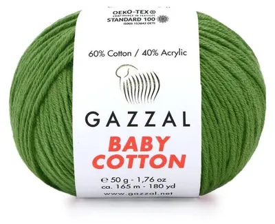 Obrázek produktu pro Gazzal Baby Bavlna 3449 Paproć 50g - Vysoce kvalitní, měkká pletací vlna pro miminka