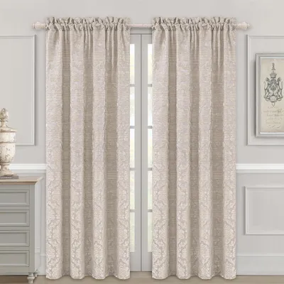 Produktbild von Damastvorhänge für Fenster – Verdunkelnde Vorhänge 132 x 213 cm für Schlafzimmer, Wohnzimmer oder Küche – 2 Stück mit Vorhanghaltern
