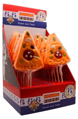 Produktbild Holland Foodz Lutscher als Pizzastück fruchtig süß belegt 80g 17 Stück