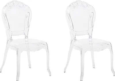 Produktbild von BELIANI Esszimmerstuhl 2er Set Transparent Kunststoff Schick