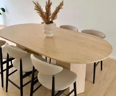Produktbild von Casa Padrino Luxus Esstisch Beige 230 x 100 x H. 74 cm - Ovaler Travertin Naturstein Esszimmertisch - Esszimmer Möbel - Travertin Möbel - Luxus Möbel - Luxus Einrichtung