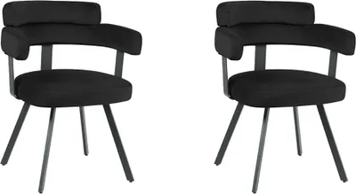 Produktbild von LABEL51 Bardio Esszimmerstuhl - Schwarz - Samt - 2er-Set