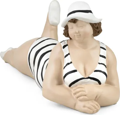 Immagine prodotto di Moritz Pin Up Girl Donna marittima in costume da bagno sdraiata sirena bagno in poliresina donna vacanza mare piscina benessere marittima decorazione bagno
