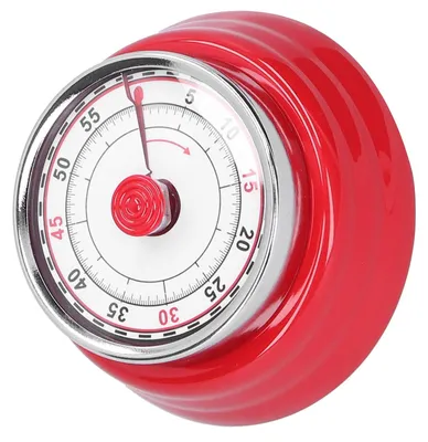Mechanischer Küchenwecker, magnetisch, 60 Min., rot