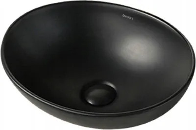 Zdjęcie produktu dla Umywalka Nablatowa Ceramiczna Czarna Matowa Elegancka 41X33