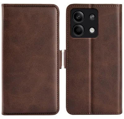 Productafbeelding van MobyDefend Hoesje - Geschikt voor Xiaomi Redmi Note 13 5G  -  Luxe Wallet Book Case (Sluiting Zijkant) - Bruin