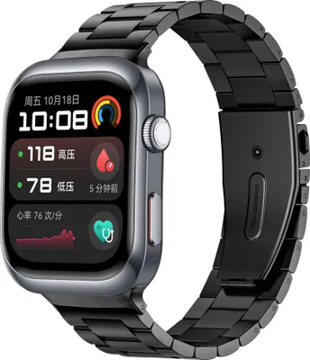 Produktbild von Strap-it Smartwatch Armband Metall - Stahlband mit Schmetterlingsverschluss - passend für die Huawei Watch D2 (schwarz)