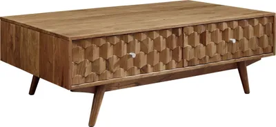 Image de MASSIVMOEBEL24 | Table basse 120x70 Acacia laqué Bois naturel MOSAYK #103