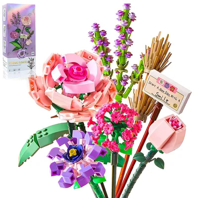 Produktbild von Mini blumen bauset,547 stück farbenfrohe blumen aus bausteinen, kreative wohnkultur & geschenk