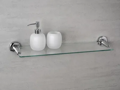 Produktbild von Aspen Glasablage Bad – Glasablage mit verchromtem Metall, Wandmontage 60 cm