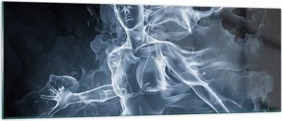 Produktbild von Bilder auf glas - Mädchen rauch nebel kunst - 140x50cm - Glasbilder - Wandbilder - Kunstdruck - zum Aufhängen bereit - Wanddekoration aus Glas - Glas Bilder - Wandbild auf Glas - GAB140x50-2646