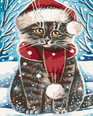 Produktbild von Diamondi - Diamond painting - WEIHNACHTSKÄTERCHEN, 40X50 cm, ohne Keilrahmen