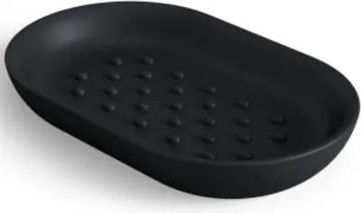 Produktbild von Umbra Junip Badezimmer Seifenschale, Seifenablage, Seifenhalter, Schwarz, Resin, Oval, 1013454-040