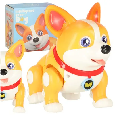 Produktbild von Interaktiver Roboterhund, Corgi-Modell, mit leuchtenden Ohren und Musikfunktionen