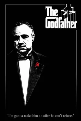 Image de The Godfather - Poster "Red Rose" PM2974 (Taille unique) (Noir/Blanc)