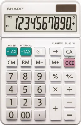 Image de SHARP SH-EL331WB Calculatrice de bureau EL-331WB - solaire/pile, 10 chiffres, blanc