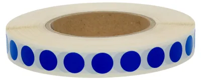 Produktbild von TE-Office 1000 Stück Runde Klebepunkte Rolle Bunt Markierungspunkte Aufkleber Punkte Blau 15 mm Vinyl