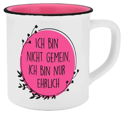 Emaille-Look Keramikbecher 400 ml, spülmaschinenfest, mikrowellengeeignet