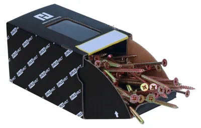 Productafbeelding van HausHalt universele houtbouwschroef houtschroef 3,0 x 45 mm PZ1 500 stuks ( 000051371129 ) geel verzinkt kruiskop Pozidriv verzonken kop gedeeltelijke schroefdraad