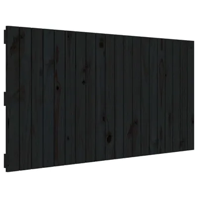 Image de vidaXL Tête de lit murale noire 127,5x3x60 cm pin massif