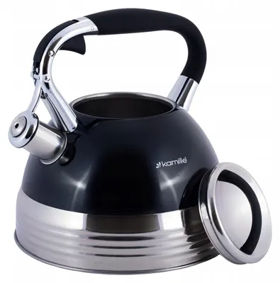 Image de Bouilloire en acier inoxydable de 2,7 litres avec sifflet, compatible avec les plaques à induction