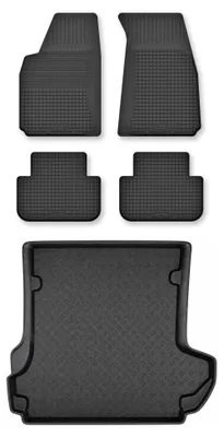 Productafbeelding van Rubberen automatten + kofferbakmat voor Toyota Land Cruiser J90/J95 1999-2001 – 5-delig, zwart, op maat – Wielganizator Semi-Universal