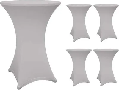 Produktbild von Lumaland Stehtischhusse abwischbar 5er-Set 70-75cm silbergrau schnelltrocknend