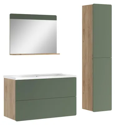 Immagine prodotto di Set di mobili da bagno Vicco Izan Verde/Rovere dorato 4 pezzi, Model 71716