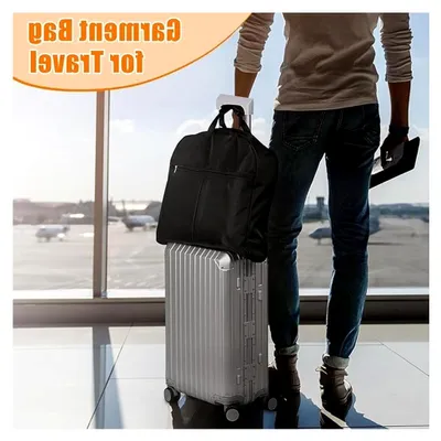 Produktbild von 109 cm Kleidersack für Reisen, Wasserdicht Kleidersack Anzug für Damen und Herren, Anzugtasche mit Tragegriff, Faltbare Kleiderhülle Reisetasche Handgepäck für Anzüge und Hemden, Schwarz