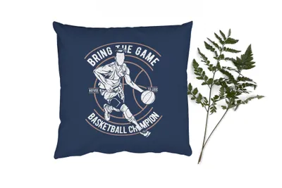 Produktbild von MuchoWow® Zierkissen Sofakissen Wohnzimmer Dekokissen 40x40 cm Basketball - Sport - Jahrgang - Foto Kissen - Schlafzimmer Dekoration