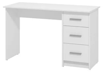 Produktbild von Dmora Schreibtisch Rifiano 121x50x75h cm Weiß, ein Regal, 3 Schubladen