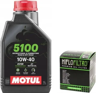 Obrázek produktu pro Motul Olej + olejový filtr 5100 10w40 1l, Hiflo Hf207 4t Ma2 Kxf Rmz 450 250 OM510010W401LHF207
