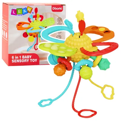 Obrázek produktu pro 6-v-1 senzorická hračka kousátko stahovací šňůrky Pop-it Colorful