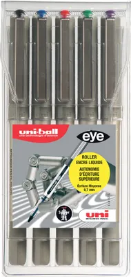 Image de uni-ball rollerballs eye fine (UB-157), boîte de 5, assortis